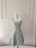 Fancy Short Hoco Dresses A line Spaghetti Straps Mint Green Formal 8th Grade Homecoming Dresses Summer Middle School Homecoming Outfits HZ1121