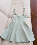 Fancy Short Hoco Dresses A line Spaghetti Straps Mint Green Formal 8th Grade Homecoming Dresses Summer Middle School Homecoming Outfits HZ1121