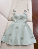 Fancy Short Hoco Dresses A line Spaghetti Straps Mint Green Formal 8th Grade Homecoming Dresses Summer Middle School Homecoming Outfits HZ1121