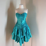 Vintage Sweetheart A line Blue Satin Formal 8th Grade Homecoming Dresses Summer Middle School Hoco Dress Homecoming Outfits HZ1121