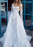 Modest Bridal Gown Ball Gown Strapless White Lace Long Summer Autumn Wedding Dresses Elegant Bridal Gowns HZ1121