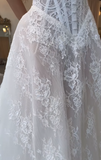 Modest Bridal Gown Ball Gown Strapless White Lace Long Summer Autumn Wedding Dresses Elegant Bridal Gowns HZ1121