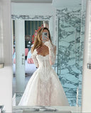 Modest Bridal Gown Ball Gown Strapless White Lace Long Summer Autumn Wedding Dresses Elegant Bridal Gowns HZ1121