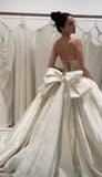 Ethereal Wedding Dress Ball Gown Strapless Lace Long White Wedding Dresses Bridal Gowns HZ1121