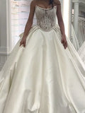 Ethereal Wedding Dress Ball Gown Strapless Lace Long White Wedding Dresses Bridal Gowns HZ1121