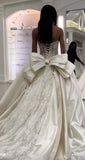 Ethereal Wedding Dress Ball Gown Strapless Lace Long White Wedding Dresses Bridal Gowns HZ1121