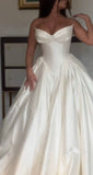 Ethereal Wedding Dress Ball Gown Sweetheart Satin Long White Wedding Dresses Bridal Gowns HZ1121