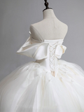Timeless Bridal Gown Ball Gown Off The Shoulder Satin Long White Wedding Dresses Elegant Bridal Gowns HZ1121