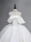 Timeless Bridal Gown Ball Gown Off The Shoulder Satin Long White Wedding Dresses Elegant Bridal Gowns HZ1121