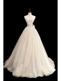 Timeless Bridal Gown Ball Gown Strapless Tulle Long White Wedding Dresses Elegant Bridal Gowns HZ1121