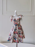 Cute A line Spaghetti Straps Floral Satin Short Homecoming Dress Summer Middle School Formal 8th Grade Hoco Dresses Summer Homecoming Outfits HZ1121