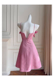 Cute A line Spaghetti Straps Floral Satin Short Pink Homecoming Dress Summer Middle School Formal 8th Grade Hoco Dresses Summer Homecoming Outfits HZ1121