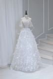 Timeless Bridal Gown Ball Gown Strapless Sequin Sleeveless Long White Wedding Dresses Elegant Bridal Gowns HZ1121