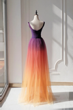 Elegant A Line Square Neck Grape Tulle Prom Dresses Party Dress Summer 20th Birthday Outfits 18th Birthday Dresses HZ1121