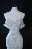 Timeless Bridal Gown Mermaid Off The Shoulder Silver Sequin Cap Sleeves Long Wedding Dresses Elegant Bridal Gowns HZ1121