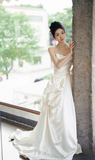 Timeless Bridal Dress Ball Gown Strapless Satin White Wedding Dresses Elegant Bridal Gowns HZ1121