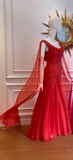 Elegant Mermaid Scoop Neck Pink Chiffon Long Prom Dresses Party Dress Summer 20th Birthday Outfits 18th Birthday Dresses HZ1121