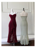 Elegant High Low Spaghetti Straps Sleeveless Long Evening Party Gowns Evening Formal Dresses Prom Dress HZ1121