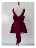 Cute A line Square Neck Short Burgundy Formal 8th Grade Homecoming Dresses Summer Middle School Hoco Dress Homecoming Outfits HZ1121