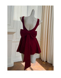 Cute A line Square Neck Short Burgundy Formal 8th Grade Homecoming Dresses Summer Middle School Hoco Dress Homecoming Outfits HZ1121