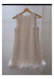 Cute A line Scoop Neck Short White Sequin Formal 8th Grade Homecoming Dresses Summer Middle School Hoco Dress Homecoming Outfits HZ1121