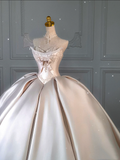 Princess Bridal Dress Ball Gown Sweetheart Sleeveless Satin Light Pink Wedding Dresses Pretty Bridal Gowns HZ1121