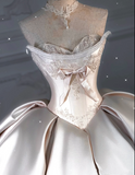Princess Bridal Dress Ball Gown Sweetheart Sleeveless Satin Light Pink Wedding Dresses Pretty Bridal Gowns HZ1121