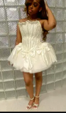Sexy Ball Gown Strapless White Tulle Short Summer Birthday Dress Hoco Dress Birthday Outfit 18th Birthday Mini Party Dresses HZ1121