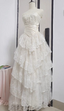 Princess Bridal Dress Ball Gown Strapless Sleeveless Lace White Appliques Wedding Dresses Pretty Bridal Gowns HZ1121