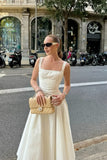 Elegant Wedding Guest Outfit A line White Night Dresses Summer Wedding Guest Dresses Graduation Dresses HZ1121