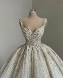 Classic Bridal Gown Ball Gown Spaghetti Straps Sequin White Wedding Dresses Minimalist Bridal Gowns HZ1121