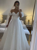 Classic Bridal Gown Ball Gown Sweetheart Sequin White Wedding Dresses Minimalist Bridal Gowns HZ1121