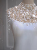 Ethereal Wedding Dress Mermaid High Neck Long White Wedding Dresses Bridal Gowns HZ1121
