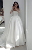 Ethereal Wedding Dress Ball Gown Square Neck Long Sleeves White Wedding Dresses Bridal Gowns HZ1121