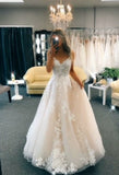 Pretty Wedding Dress Ball Gown V Neck Lace White Wedding Dresses Bridal Gowns HZ1121