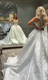 Classic Brides Dress Ball Gown Sweetheart Lace White Wedding Dresses Minimalist Bridal Gowns HZ1121
