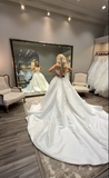 Classic Brides Dress Ball Gown Sweetheart Lace White Wedding Dresses Minimalist Bridal Gowns HZ1121