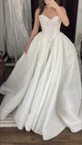 Classic Brides Dress Ball Gown Sweetheart Lace White Wedding Dresses Minimalist Bridal Gowns HZ1121