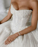 Elegant Bridal Gown Ball Gown Sweetheart White Wedding Dresses Minimalist Bridal Gowns HZ1121