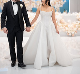 Pretty Wedding Dress Ball Gown Spaghetti Straps Sequin White Wedding Dresses Bridal Gowns HZ1121