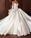 Elegant Bridal Dress Ball Gown Sweetheart White Lace Wedding Dresses Minimalist Bridal Gowns HZ1121