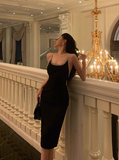 Classy Sheath Spaghetti Straps Knee Length Black Homecoming Dress Cocktail Dress Birthday Dresses HZ1121