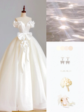 Ethereal Wedding Dress Ball Gown Off The Shoulder Tulle White Wedding Dresses Bridal Gowns HZ1121