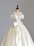 Ethereal Wedding Dress Ball Gown Off The Shoulder Tulle White Wedding Dresses Bridal Gowns HZ1121