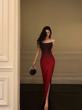 Sexy Mermaid Strapless Burgundy Satin 21st Birthday Dress Party Gown Birthday Outfits Birthday Dress Ideas For Women HZ1121