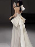 Classic Bridal Gown Mermaid Sweetheart Satin White Wedding Dresses Minimalist Bridal Gowns HZ1121