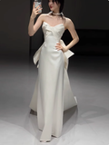 Classic Bridal Gown Mermaid Sweetheart Satin White Wedding Dresses Minimalist Bridal Gowns HZ1121
