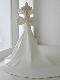 Ethereal Wedding Dress Ball Gown Off The Shoulder Satin Wedding Dresses Bridal Gowns HZ1121