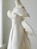 Ethereal Wedding Dress Ball Gown Off The Shoulder Satin Wedding Dresses Bridal Gowns HZ1121