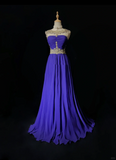 Elegant Glamour A Line Royal Blue Chiffon Long Prom Dress Party Dress Evening Dresses HZ1121